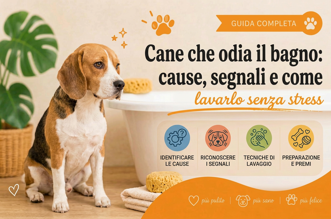 Cane che odia il bagno: cause, segnali e come lavarlo senza stress