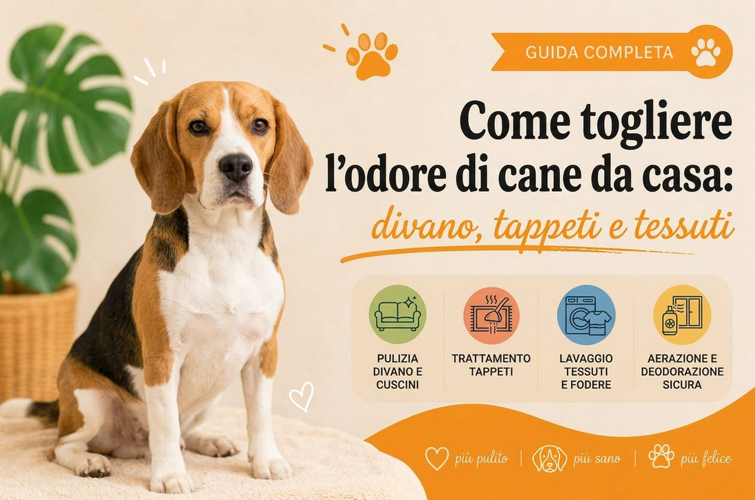 Come togliere l'odore di cane da casa: divano, tappeti e tessuti
