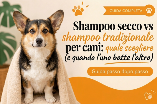Shampoo secco vs shampoo tradizionale per cani: quale scegliere (e quando l'uno batte l'altro)