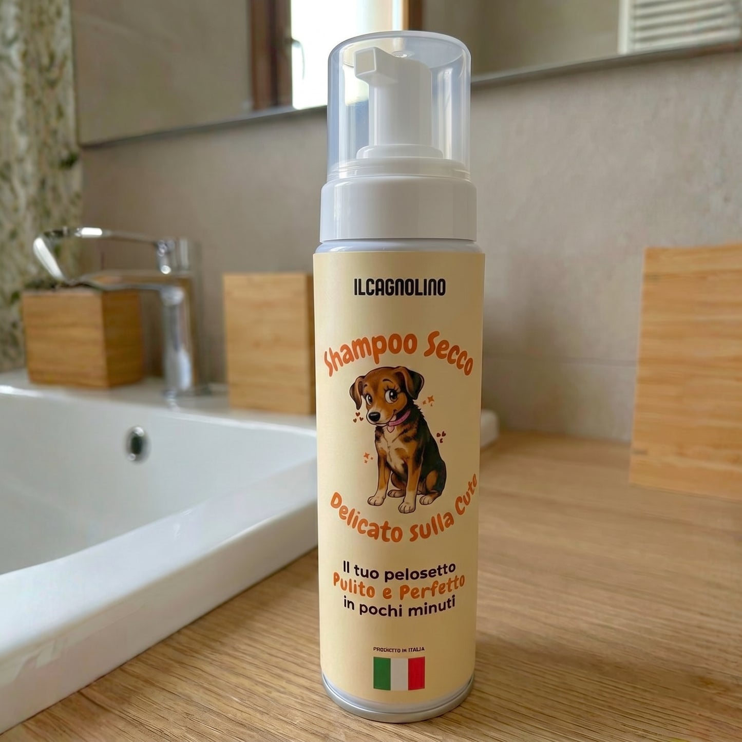 Shampoo Secco in Mousse per Cani – Formula Delicata a Base di Ingredienti Naturali