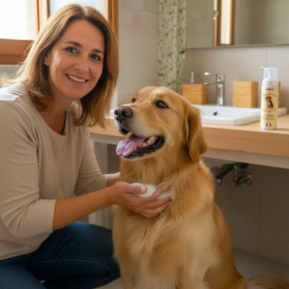 Shampoo Secco in Mousse per Cani – Formula Delicata a Base di Ingredienti Naturali